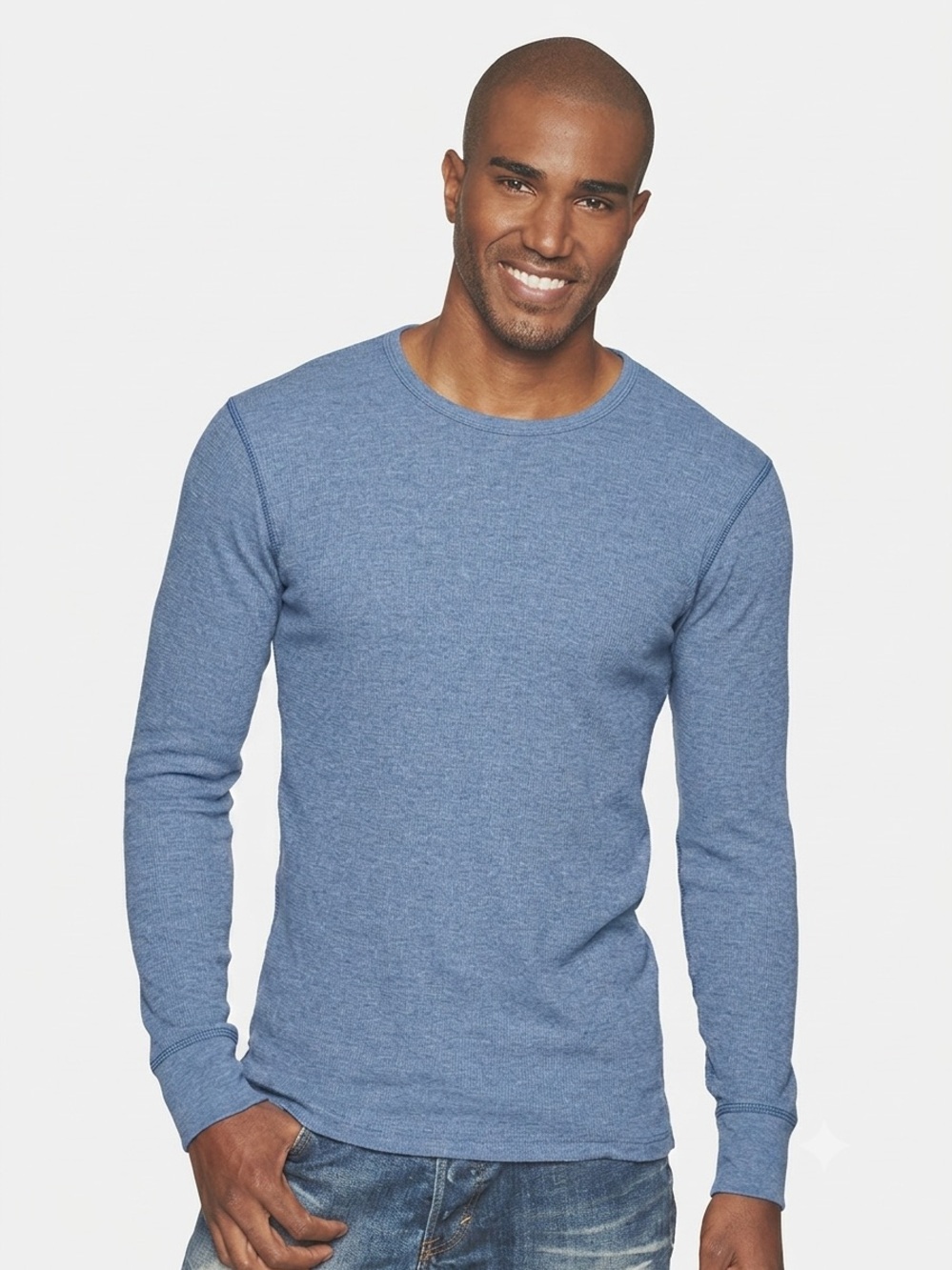 Next Level Apparel Men's Long-Sleeve Crewneck Thermal Shirt — Size Medium